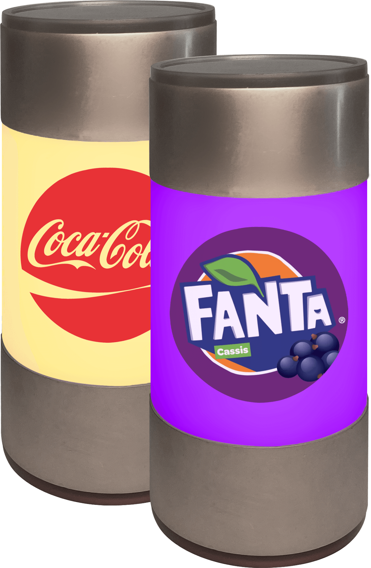 IXI NOW lampen met Coca Cola en Fanta logo